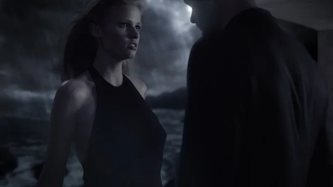 Close-up still from the Calvin Klein Encounter film