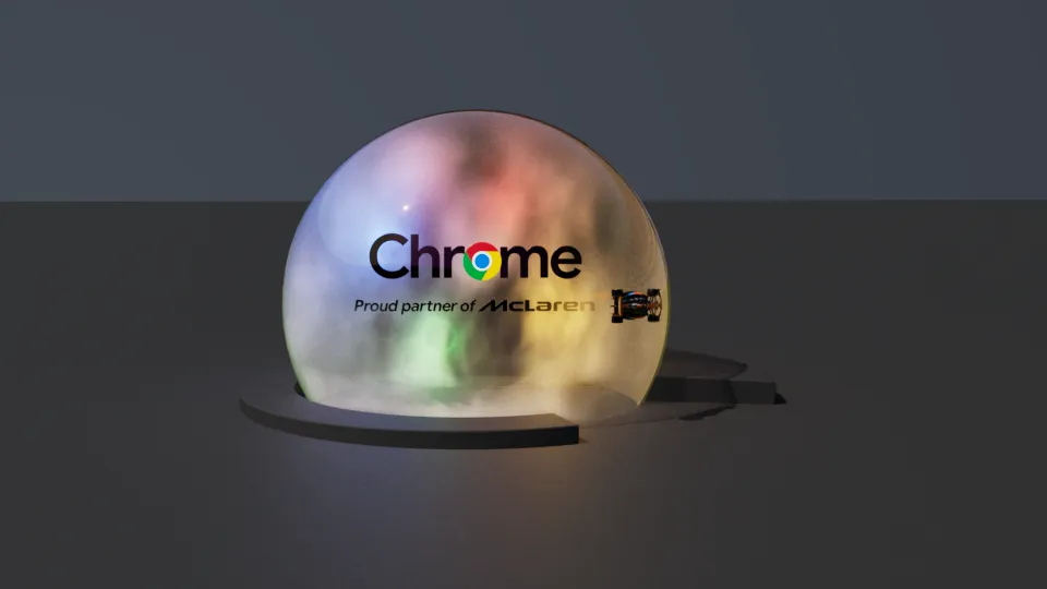 Styleframe exploring an endcard concept for the Chrome Sphere film